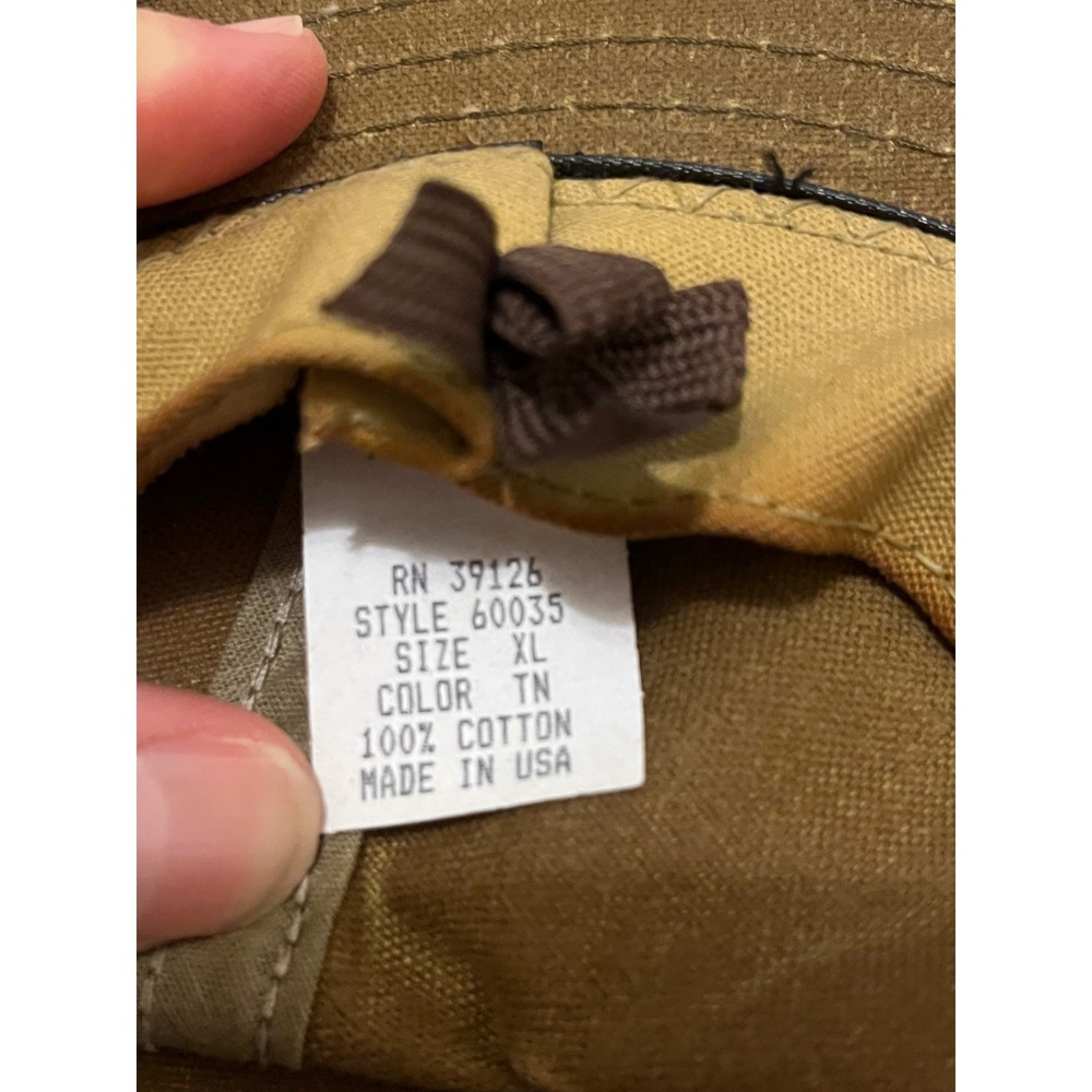 Filson Tin Cloth Packer Hat Tan Waxed Cotton Fedora Style 60035 Mens XL USA Made - Picture 3 of 6